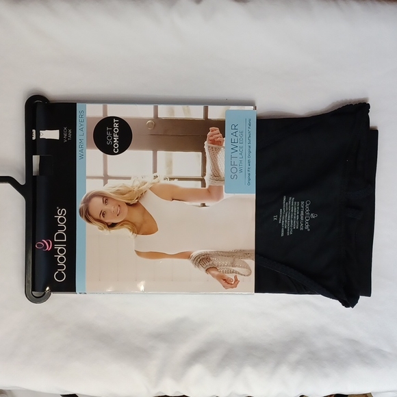 Cuddl Duds Plus Size Lace-Edge Tank Top - Picture 2 of 4